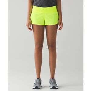 Lululemon Speed Up Running Shorts Neon Ray Yellow 2